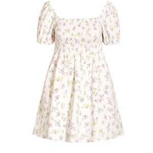 Floral Print Smocked Stretch Cotton Sundress